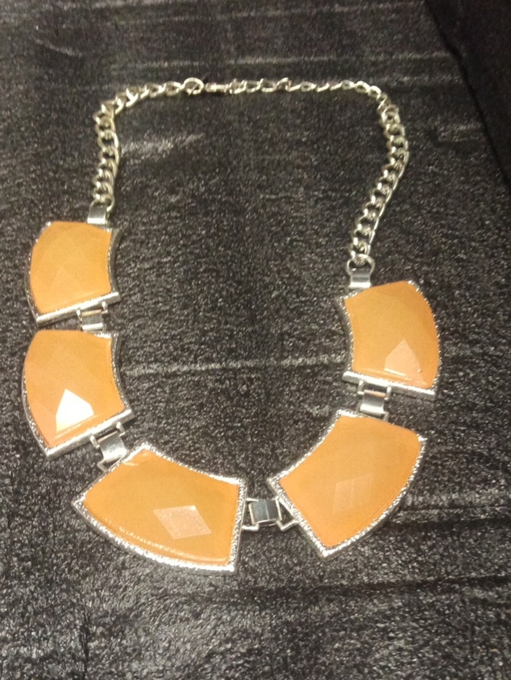 Statement Orange Faceted Resin Necklace